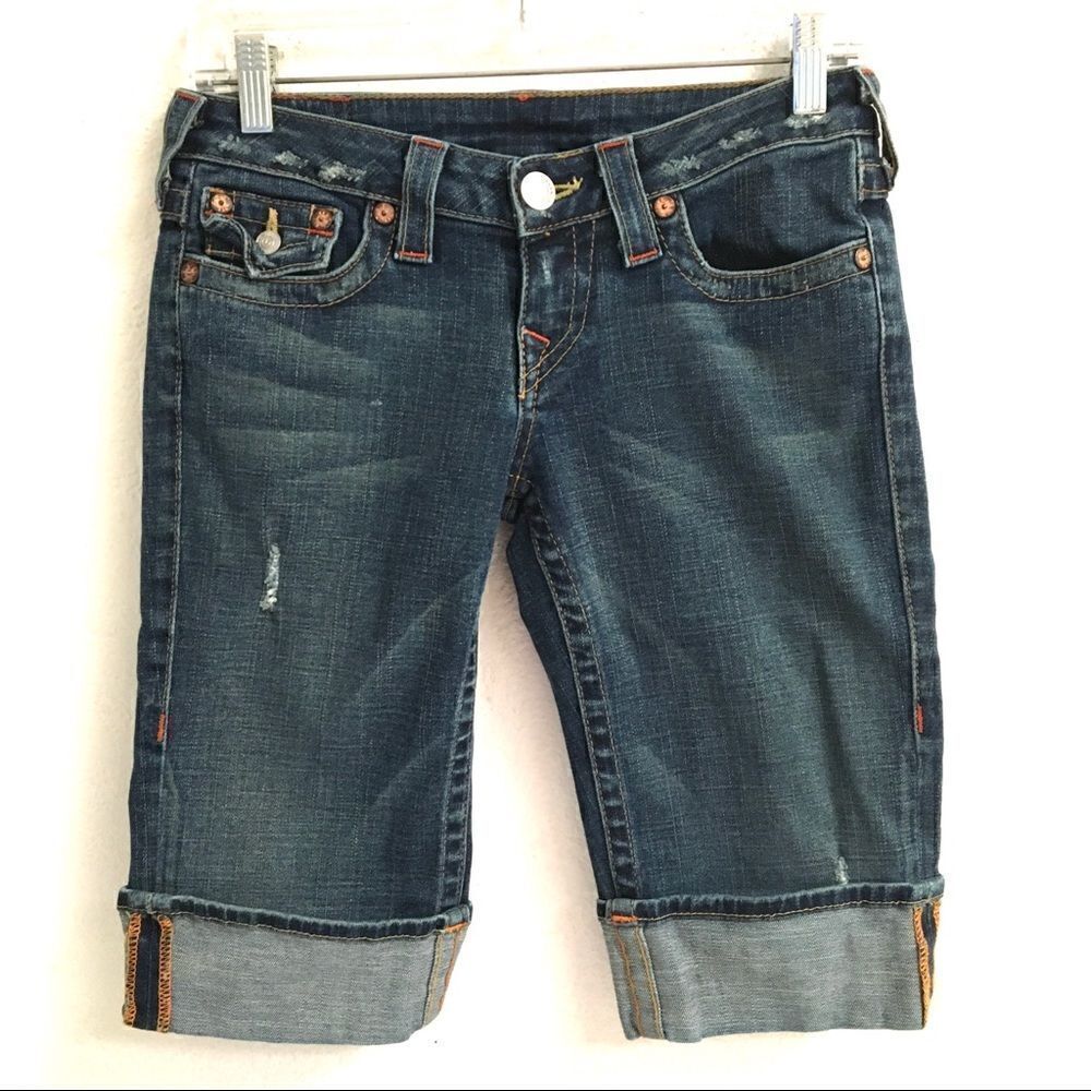 ‎True Religion Sophie Bermuda jean shorts 27*